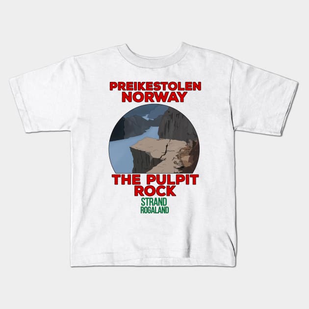 Preikestolen Strand Rogaland Norway Kids T-Shirt by DiegoCarvalho